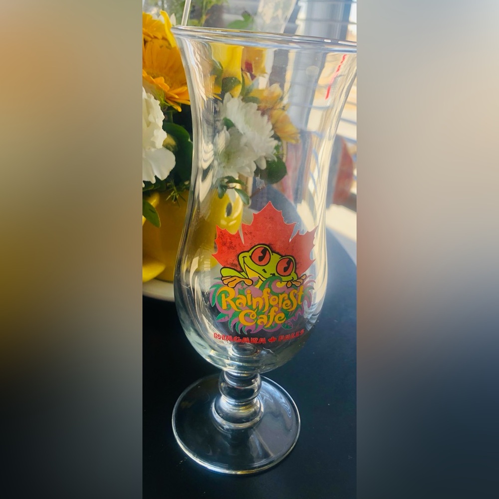 Rainforest Cafe Logo Hurricane Glass